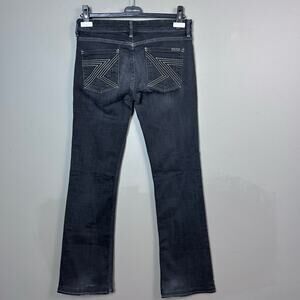 7 for All Mankind jeans size 28 dojo Flare black bootleg gray distressed